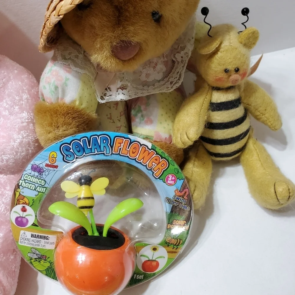 🐇🐝🌼🧸 Bunny, bear, bee, and solar flower set
